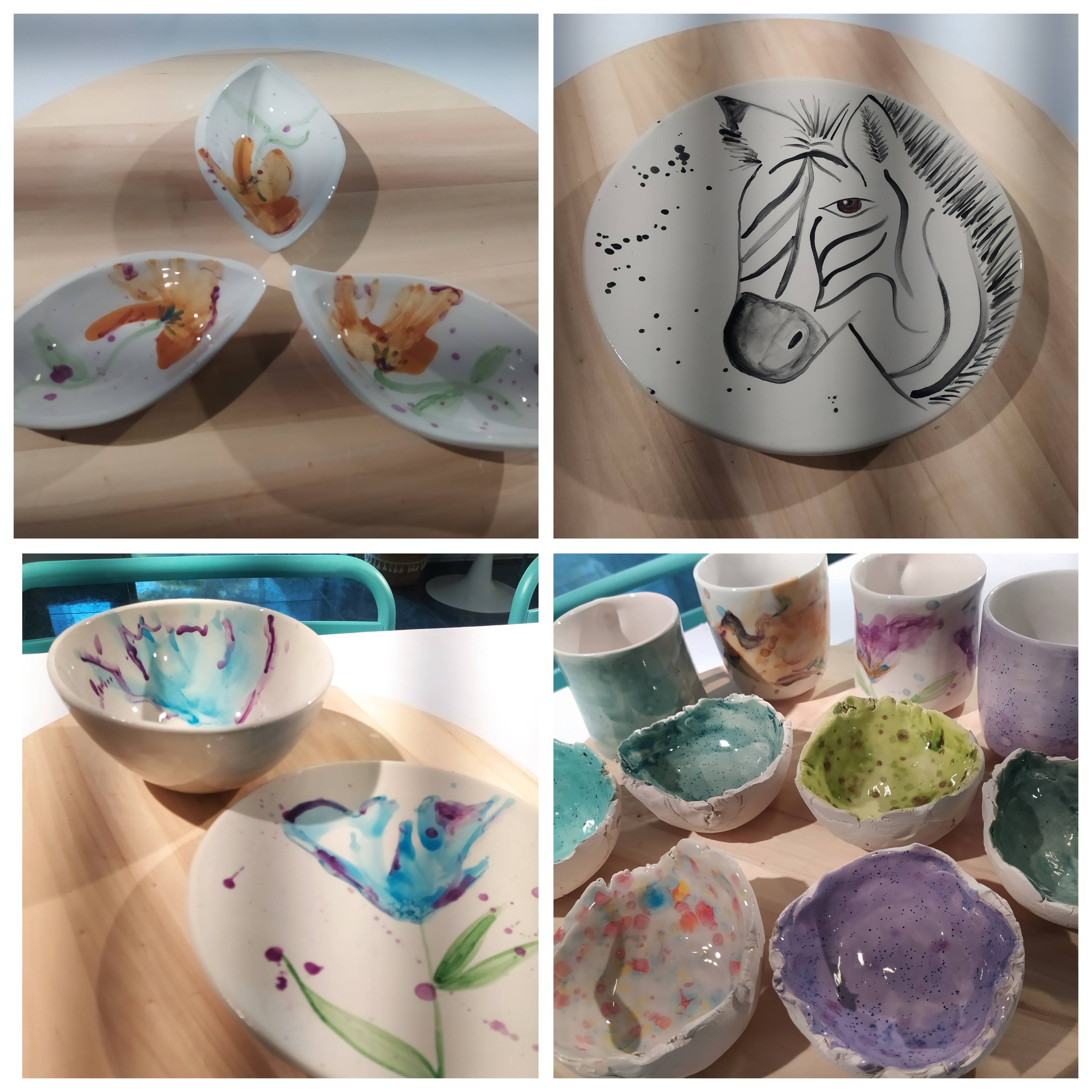 Piezas recién cocidas en el primer horno del taller